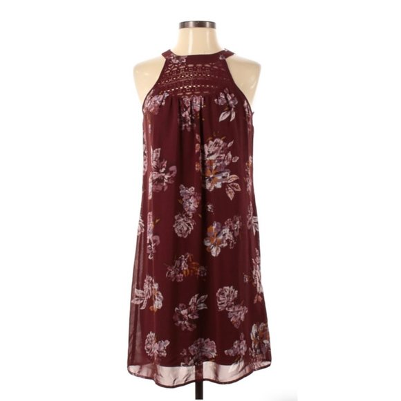 Maurices Dresses & Skirts - MAURICES Burgundy Floral Mini Dress